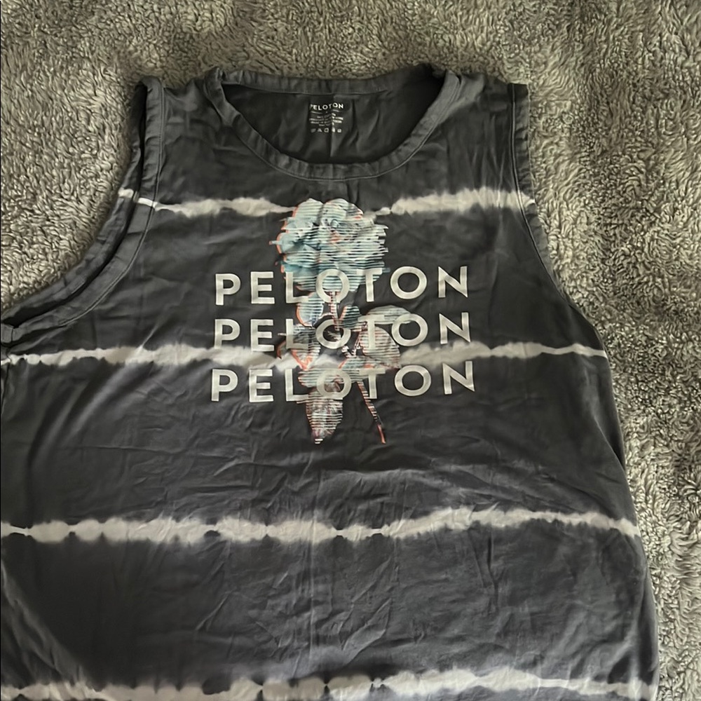 Peloton gray and white  Tie-Dye Tank